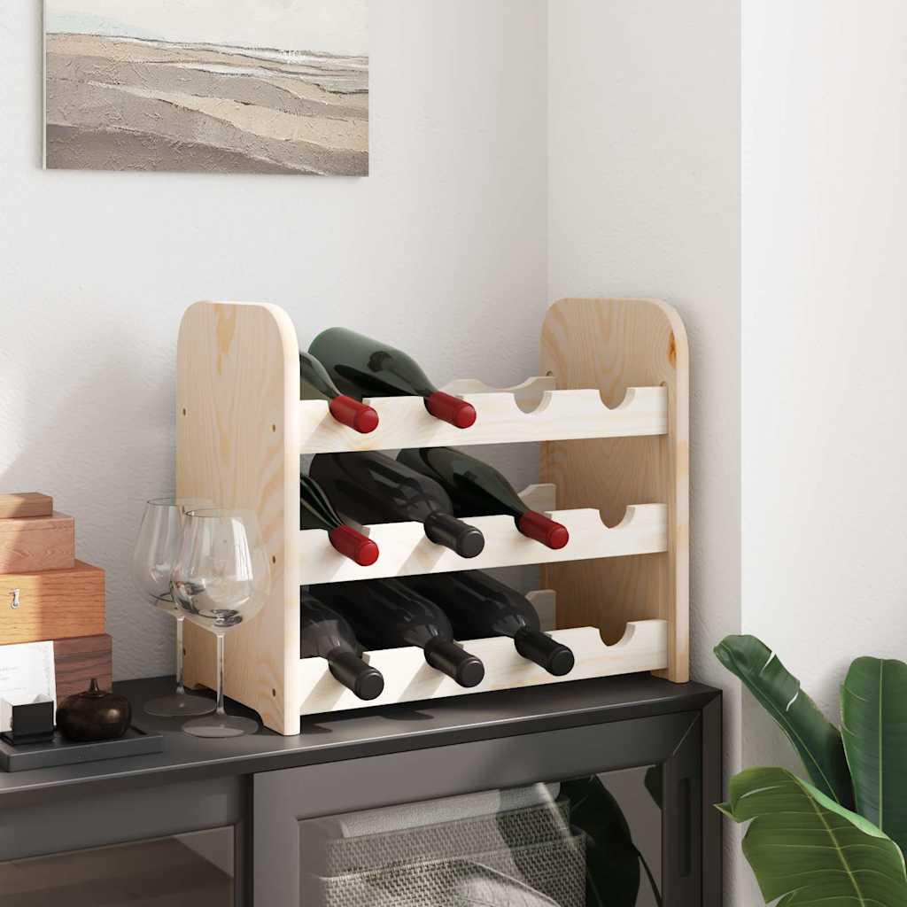 vidaXL Stojak na wino, 43x25x37 cm, lite drewno sosnowe