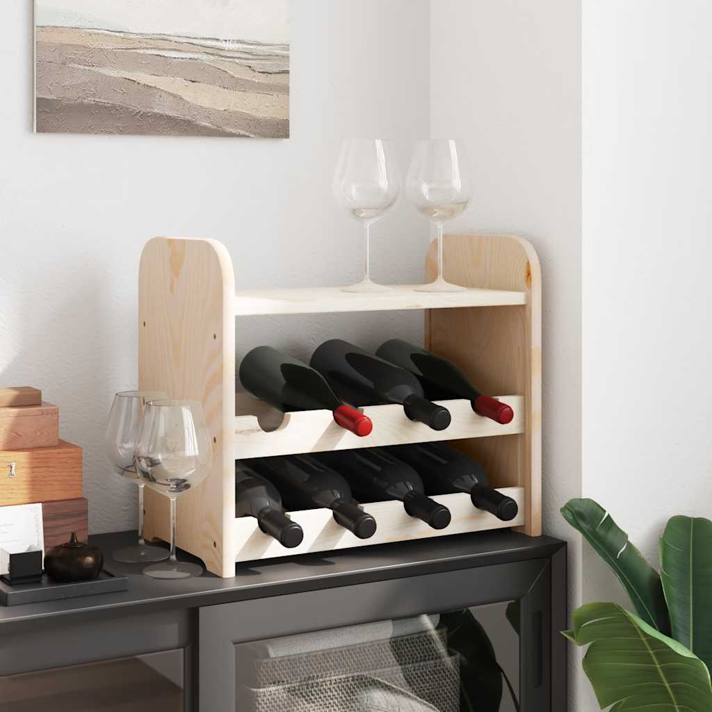 vidaXL Stojak na wino z górną półką, 43x25x37 cm, lite drewno sosnowe