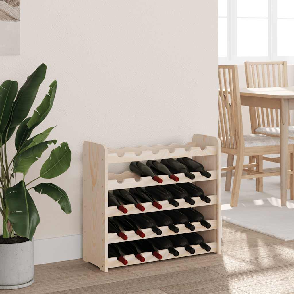 vidaXL Stojak na wino, 67,5x25x60 cm, lite drewno sosnowe