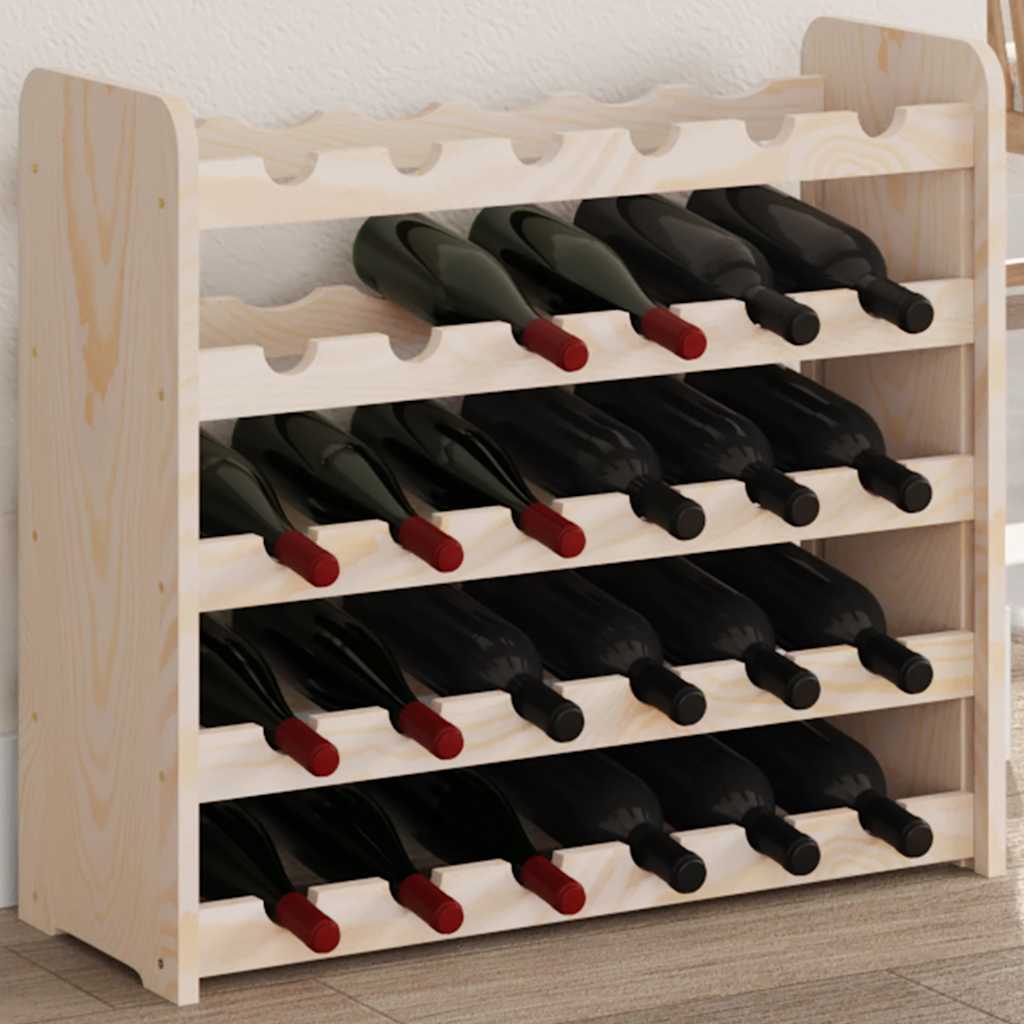 vidaXL Stojak na wino, 67,5x25x60 cm, lite drewno sosnowe