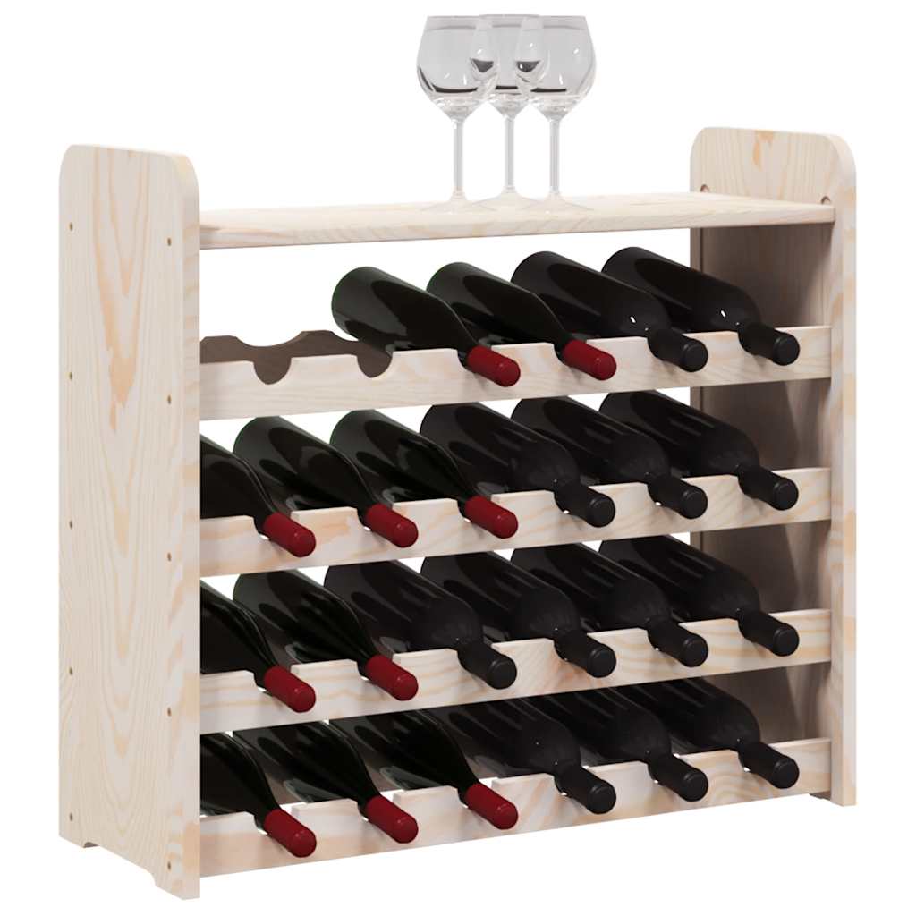 vidaXL Stojak na wino z górną półką, 67,5x25x60 cm, drewno sosnowe
