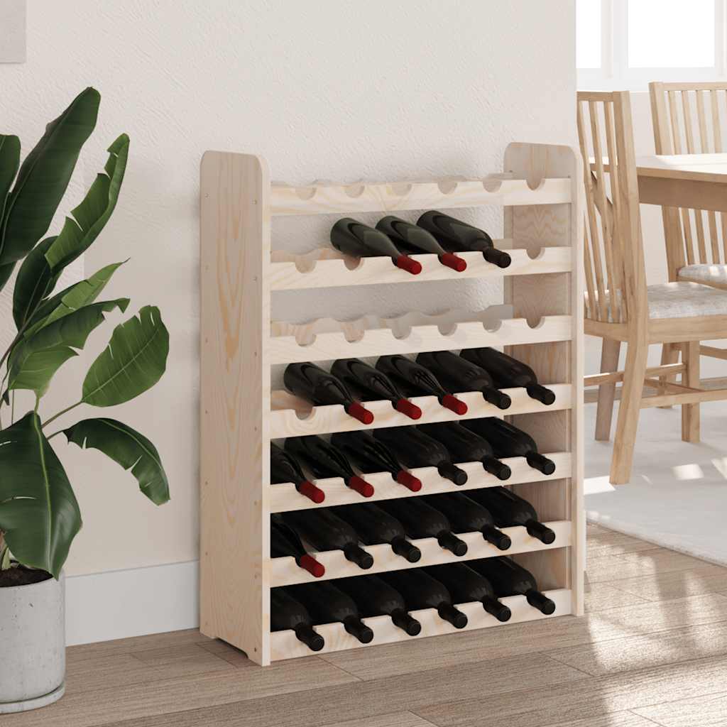 vidaXL Stojak na wino, 67,5x25x87 cm, lite drewno sosnowe