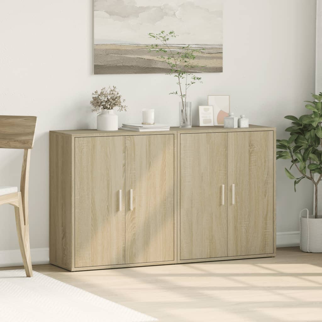vidaXL Szafki, 2 szt., dąb sonoma, 60x31x70cm, materiał drewnopochodny