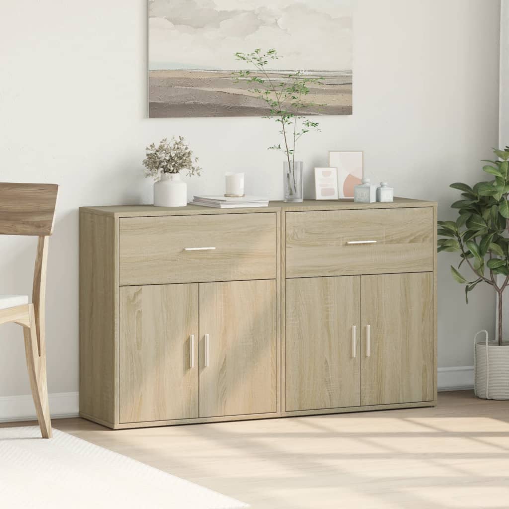 vidaXL Szafki, 2 szt., dąb sonoma, 60x31x70cm, materiał drewnopochodny
