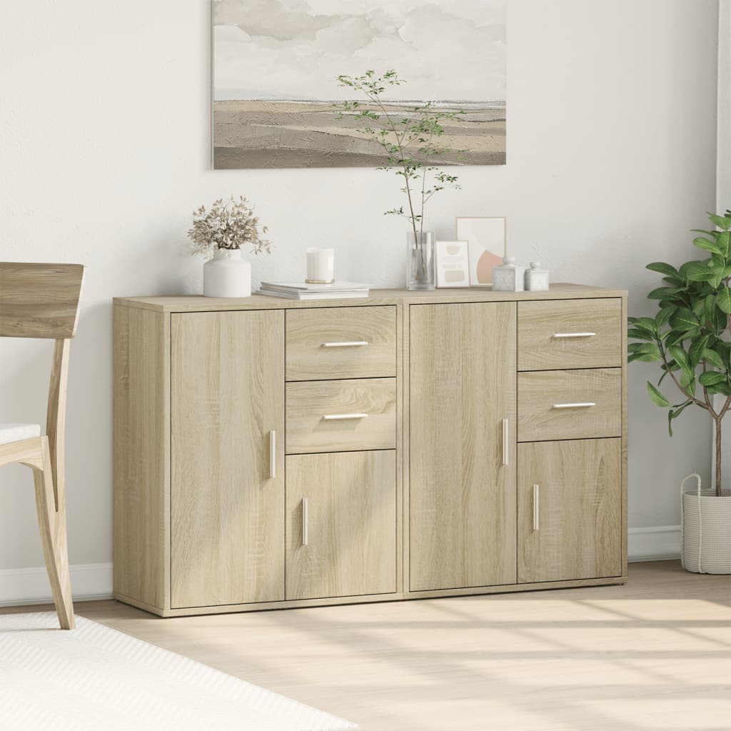 vidaXL Szafki, 2 szt., dąb sonoma, 60x31x70cm, materiał drewnopochodny