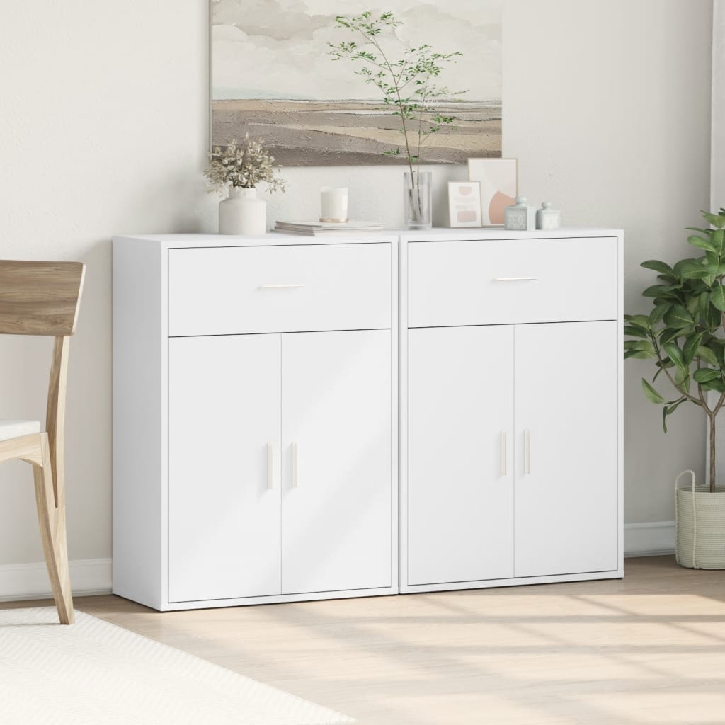 vidaXL Szafki, 2 szt., białe, 60x30x84 cm, materiał drewnopochodny