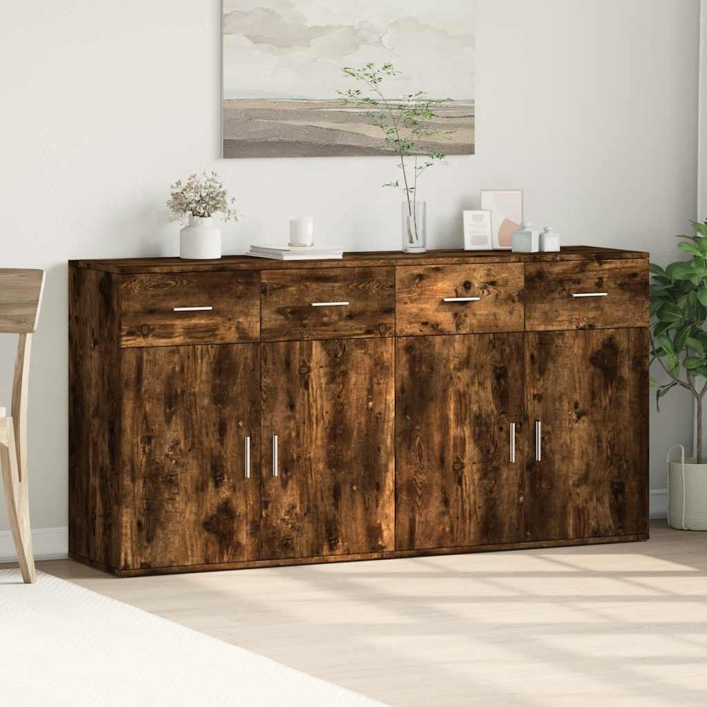 vidaXL Szafki, 2 szt., przydymiony dąb, 79x38x80 cm