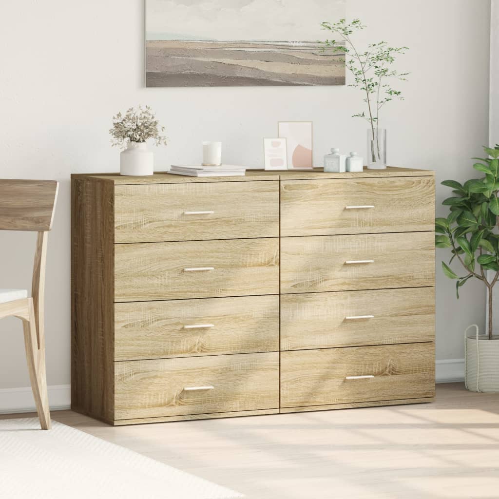 vidaXL Szafki, 2 szt, dąb sonoma, 60x39x80 cm, materiał drewnopochodny