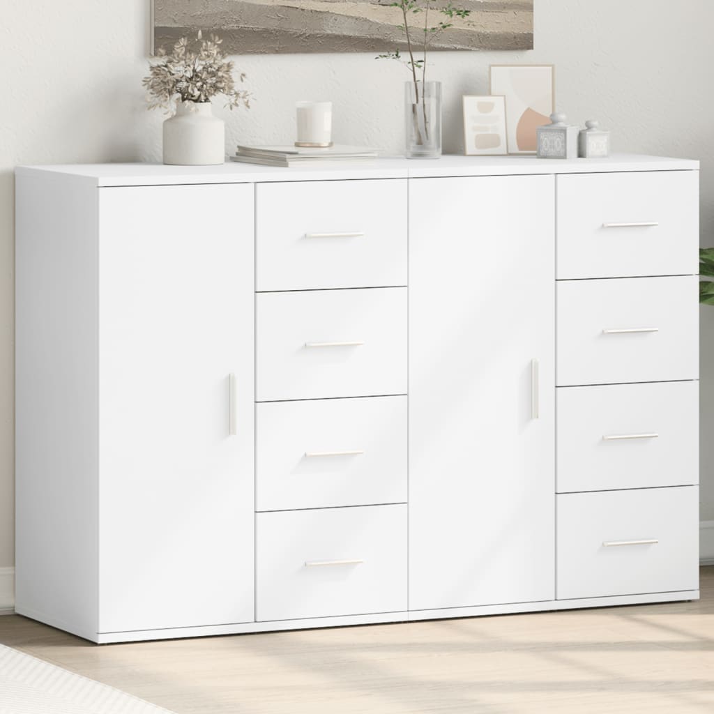 vidaXL Szafki, 2 szt., białe, 59x39x80 cm, materiał drewnopochodny