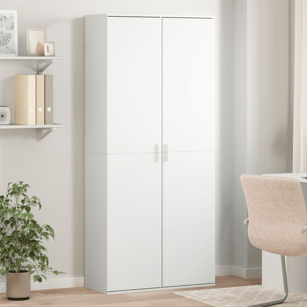 vidaXL Wysoka szafka, biała, 80x35x180 cm, materiał drewnopochodny