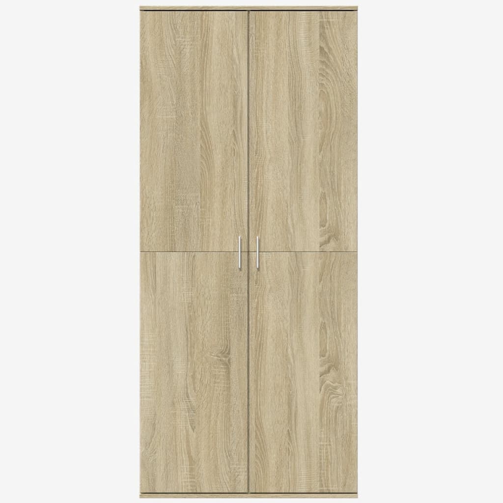 vidaXL Wysoka szafka, dąb sonoma, 80x35x180cm, materiał drewnopochodny