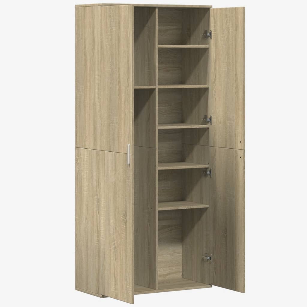 vidaXL Wysoka szafka, dąb sonoma, 80x35x180cm, materiał drewnopochodny
