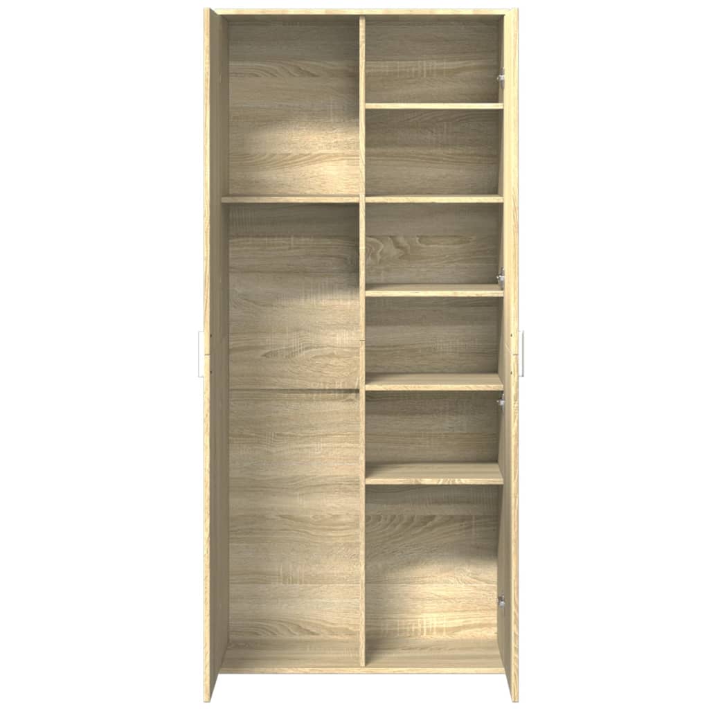 vidaXL Wysoka szafka, dąb sonoma, 80x35x180cm, materiał drewnopochodny