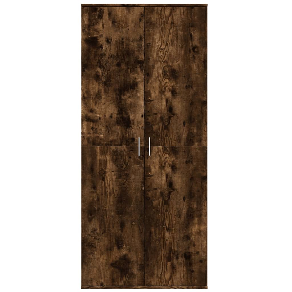 vidaXL Wysoka szafka, przydymiony dąb, 80x35x180 cm