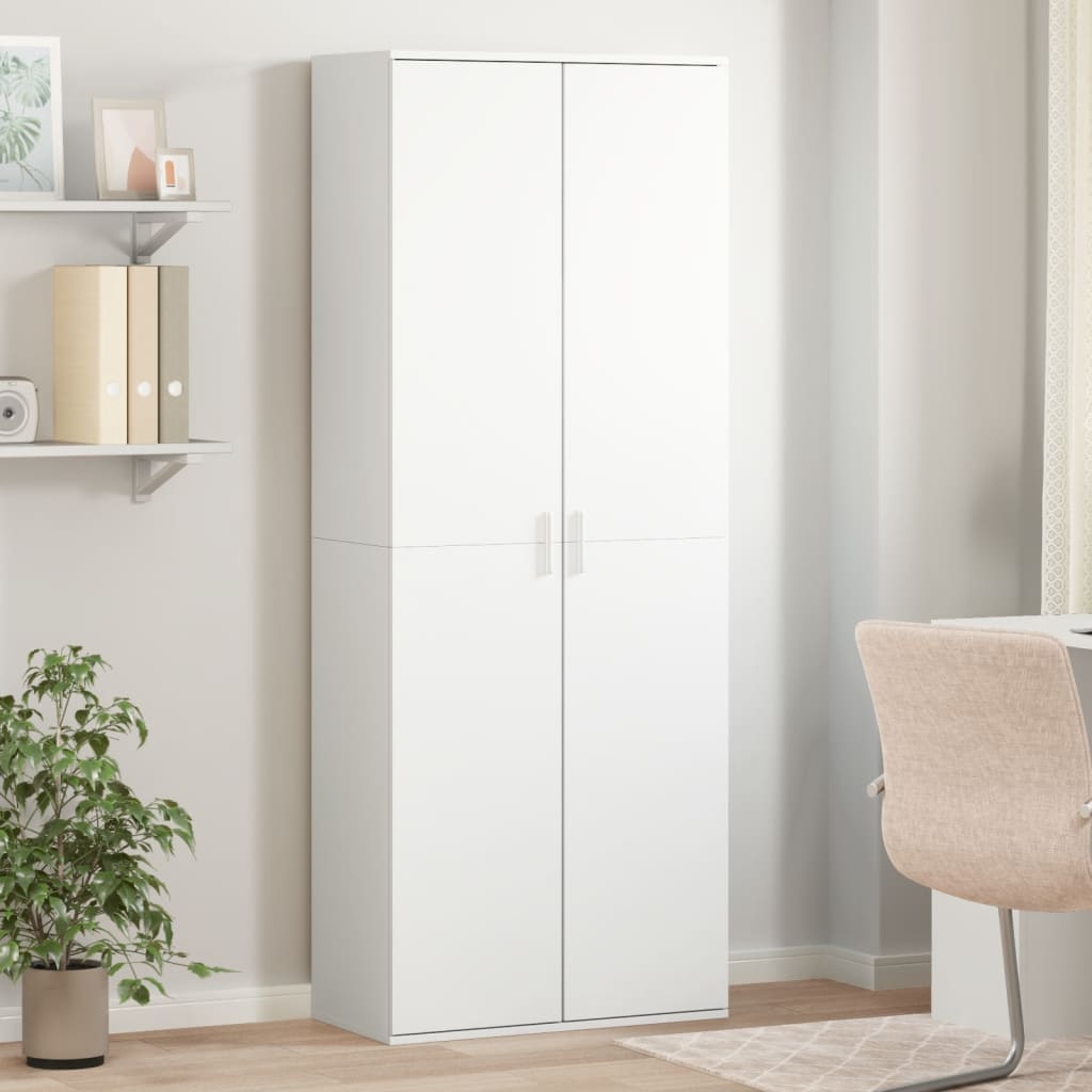 vidaXL Wysoka szafka, biała, 70x35x180 cm, materiał drewnopochodny