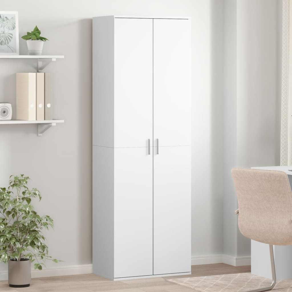 vidaXL Wysoka szafka, biała, 60x35x180 cm, materiał drewnopochodny