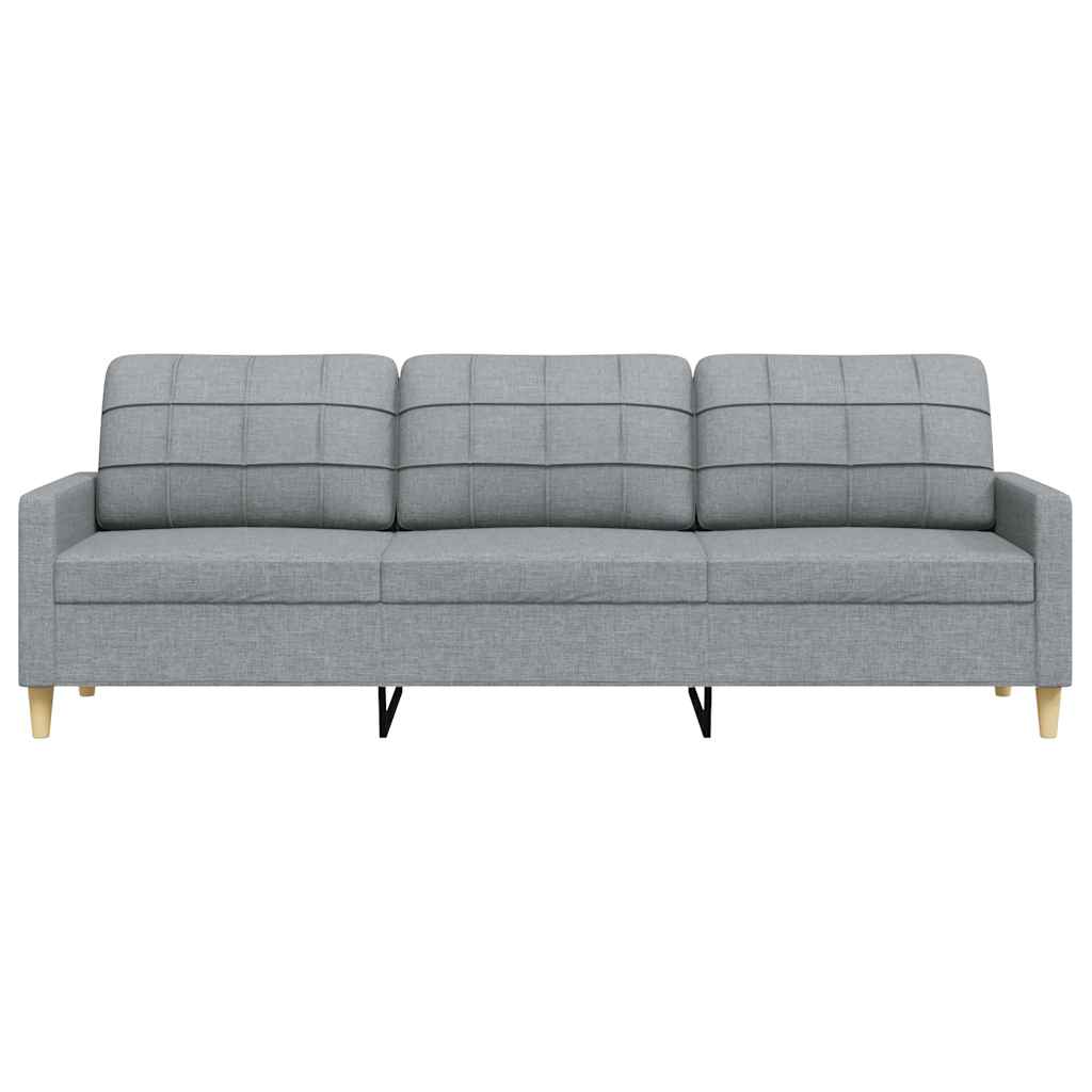 vidaXL Sofa 3-osobowa, jasnoszara, 210 cm, tapicerowana tkaniną