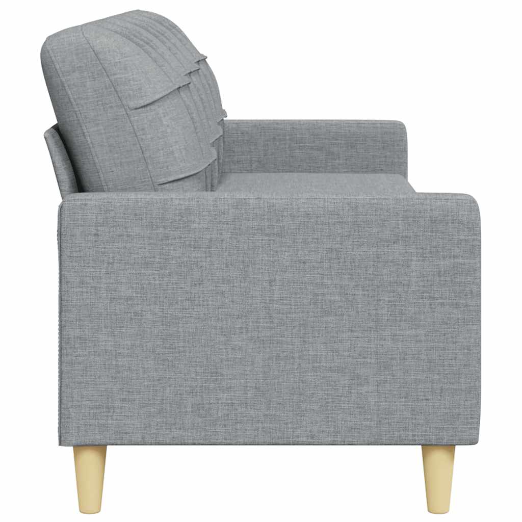 vidaXL Sofa 3-osobowa, jasnoszara, 210 cm, tapicerowana tkaniną