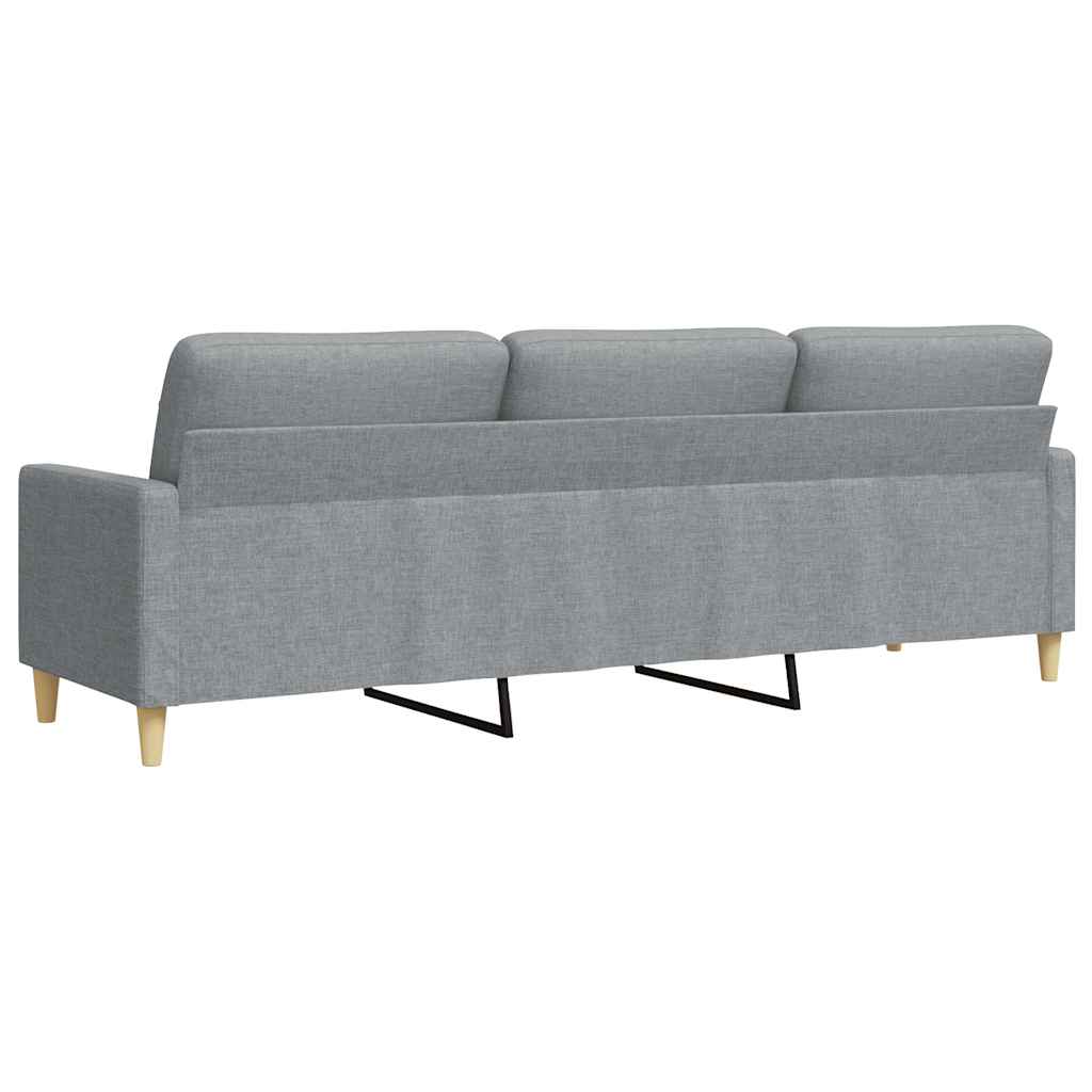 vidaXL Sofa 3-osobowa, jasnoszara, 210 cm, tapicerowana tkaniną
