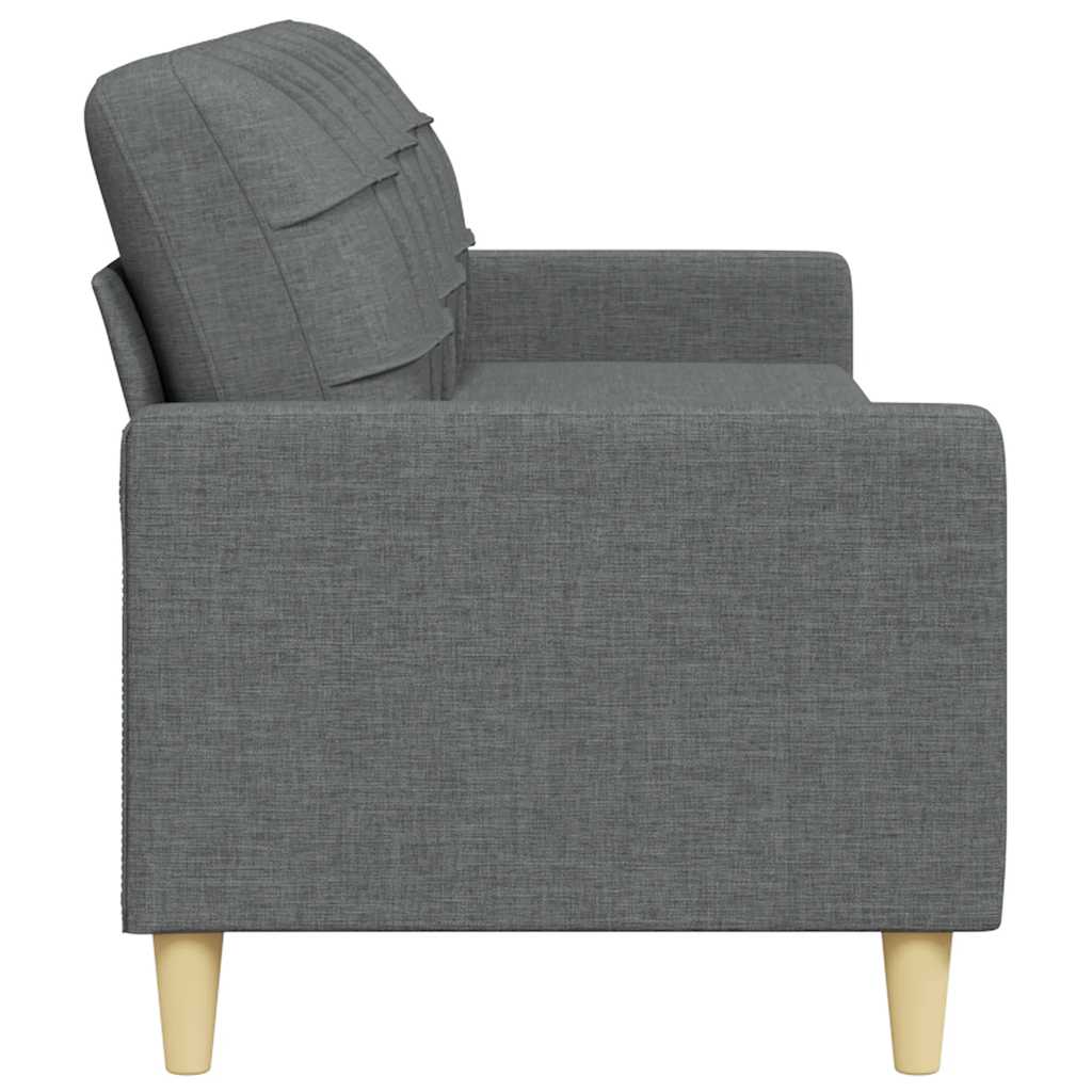 vidaXL Sofa 3-osobowa, ciemnoszara, 210 cm, tapicerowana tkaniną