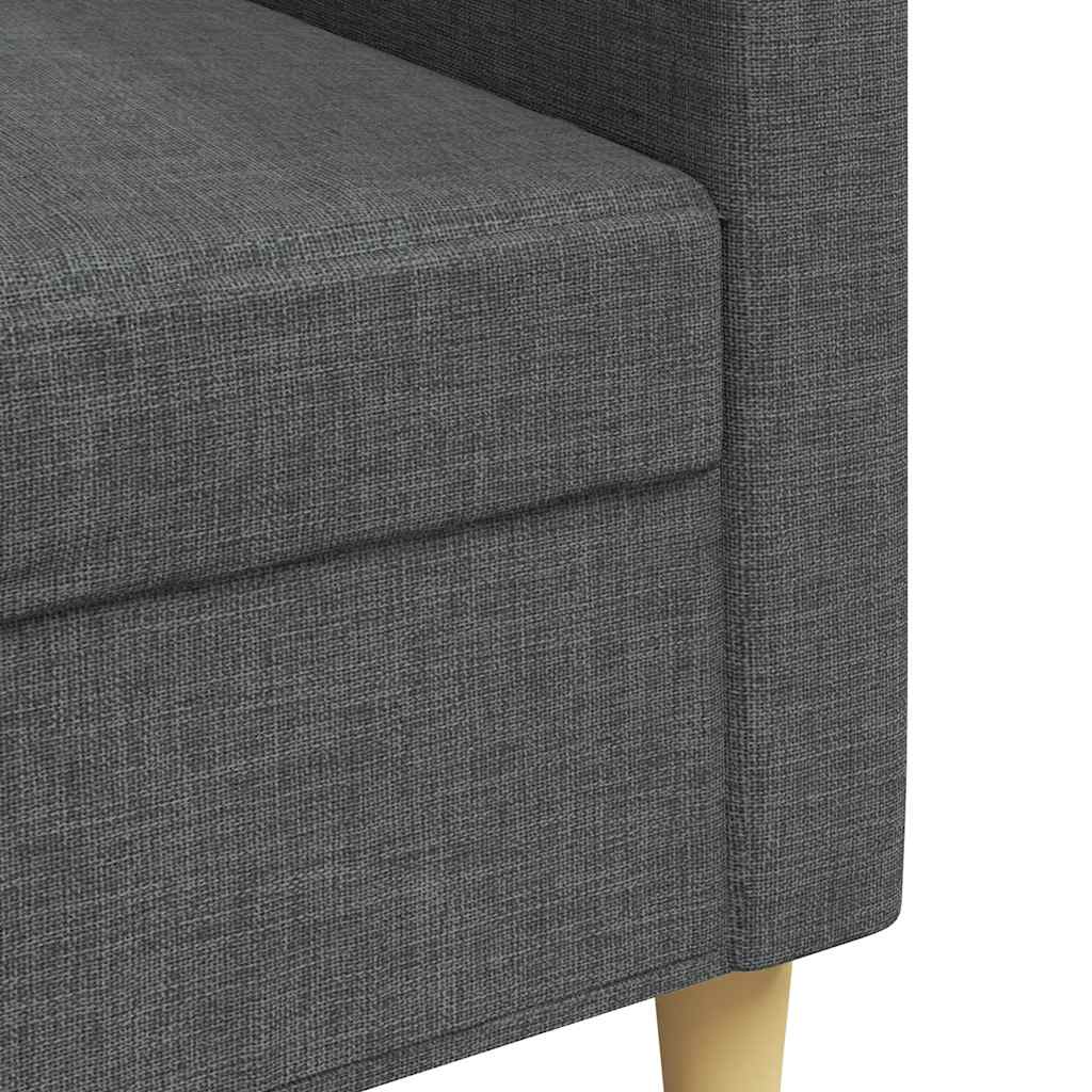 vidaXL Sofa 3-osobowa, ciemnoszara, 210 cm, tapicerowana tkaniną