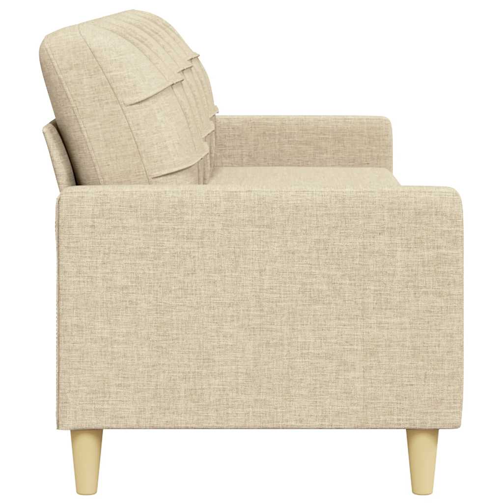 vidaXL 3-osobowa sofa, kremowa, 210 cm, tapicerowana tkaniną