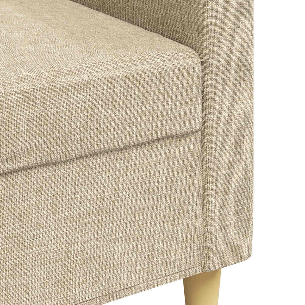 vidaXL 3-osobowa sofa, kremowa, 210 cm, tapicerowana tkaniną