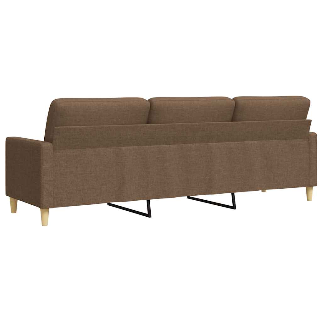 vidaXL Sofa 3-osobowa, brązowa, 210 cm, tapicerowana tkaniną