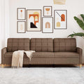 vidaXL Sofa 3-osobowa, brązowa, 210 cm, tapicerowana tkaniną