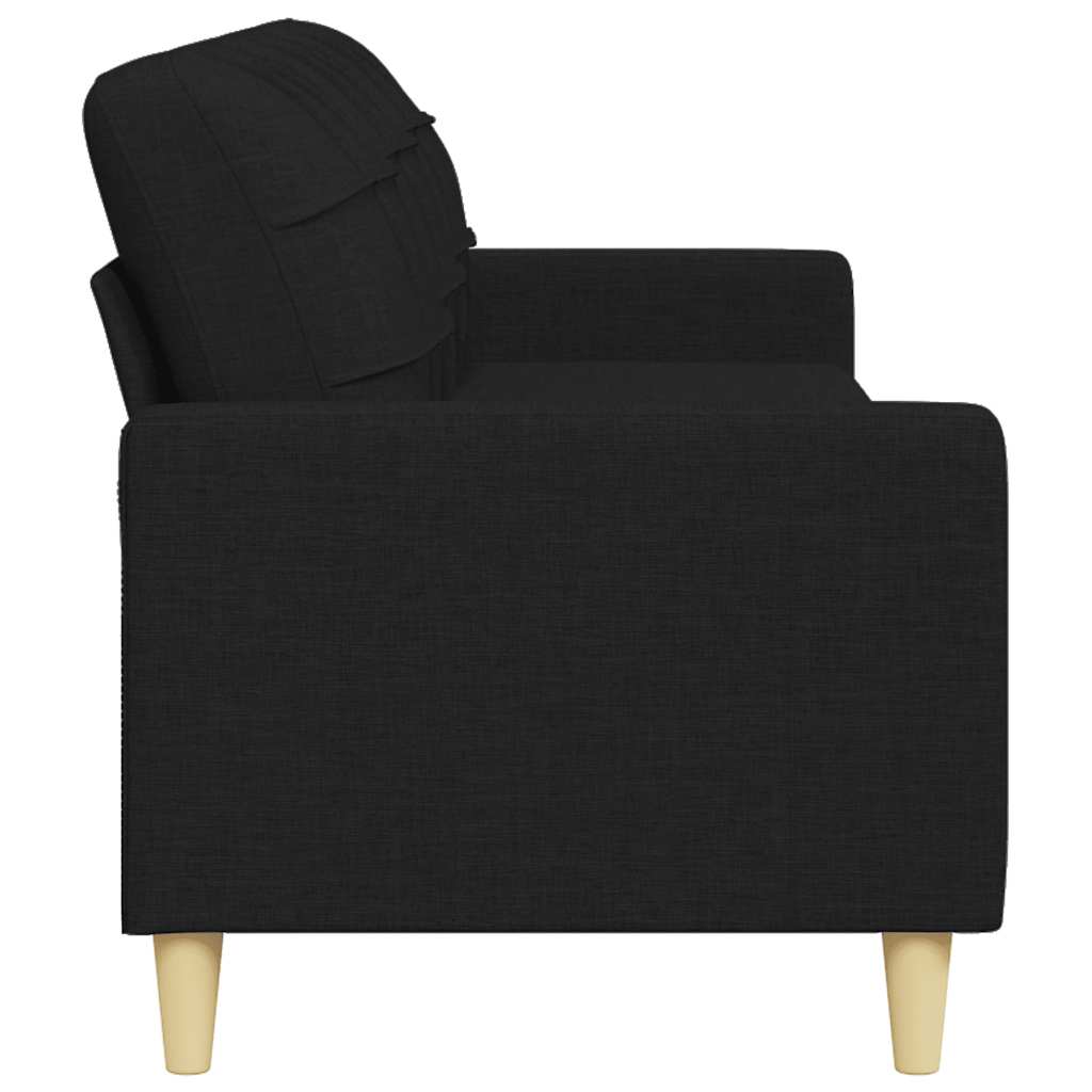vidaXL Sofa 3-osobowa, czarna, 210 cm, tapicerowana tkaniną