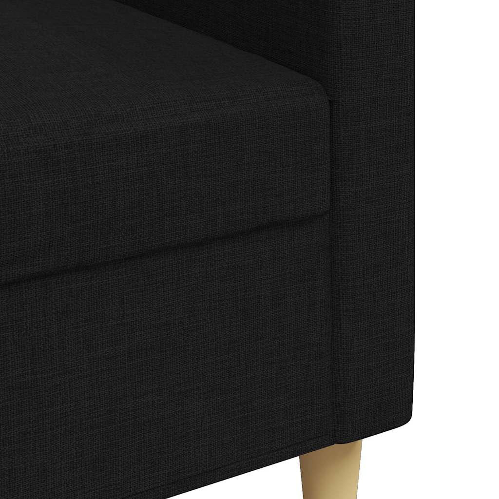 vidaXL Sofa 3-osobowa, czarna, 210 cm, tapicerowana tkaniną