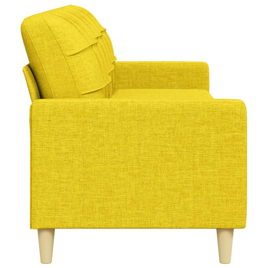 vidaXL Sofa 3-osobowa, jasnożółta, 210 cm, tapicerowana tkaniną