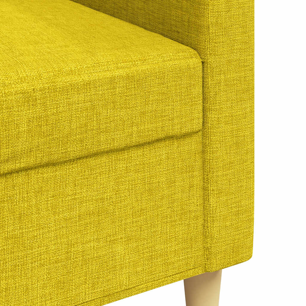 vidaXL Sofa 3-osobowa, jasnożółta, 210 cm, tapicerowana tkaniną
