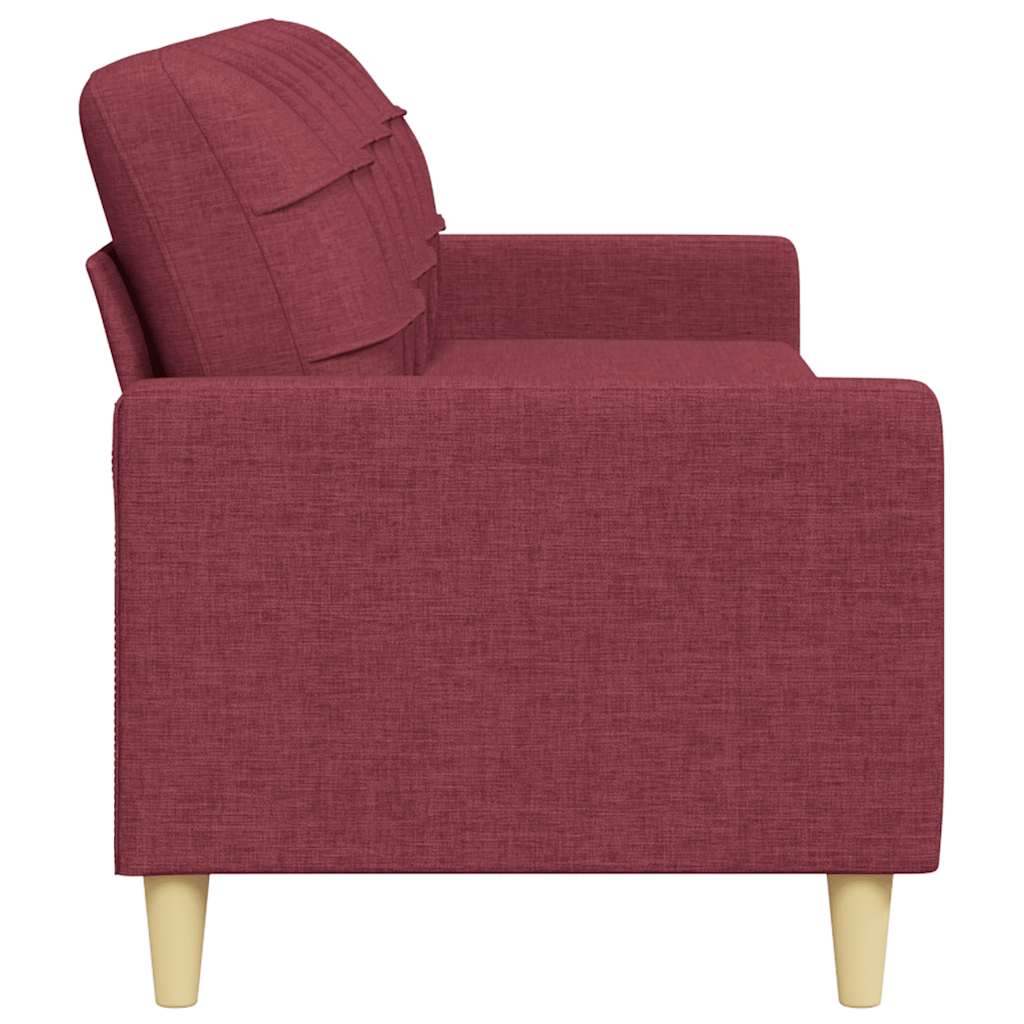 vidaXL Sofa 3-osobowa, winna czerwień, 210 cm,tapicerowana tkaniną