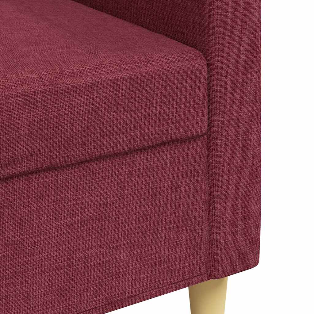 vidaXL Sofa 3-osobowa, winna czerwień, 210 cm,tapicerowana tkaniną
