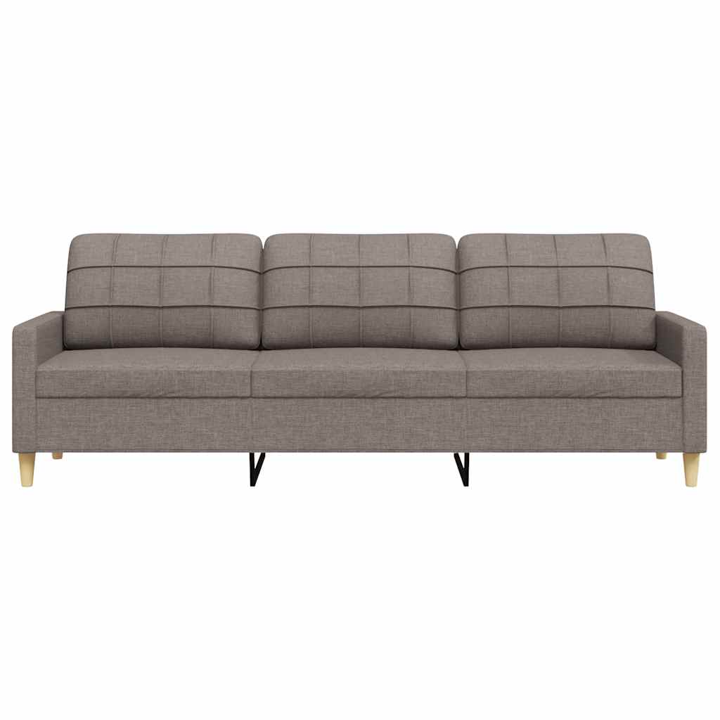 vidaXL Sofa 3-osobowa, kolor taupe, 210 cm, tapicerowana tkaniną