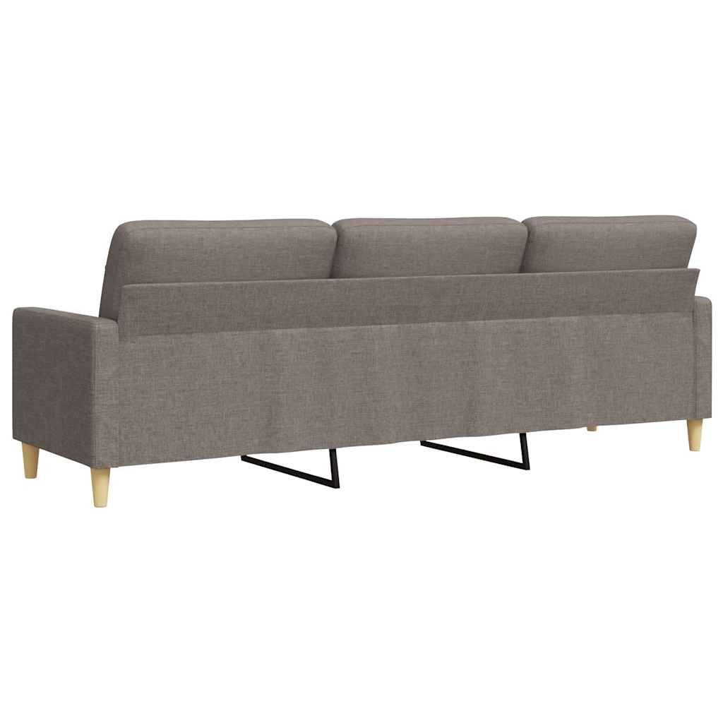 vidaXL Sofa 3-osobowa, kolor taupe, 210 cm, tapicerowana tkaniną