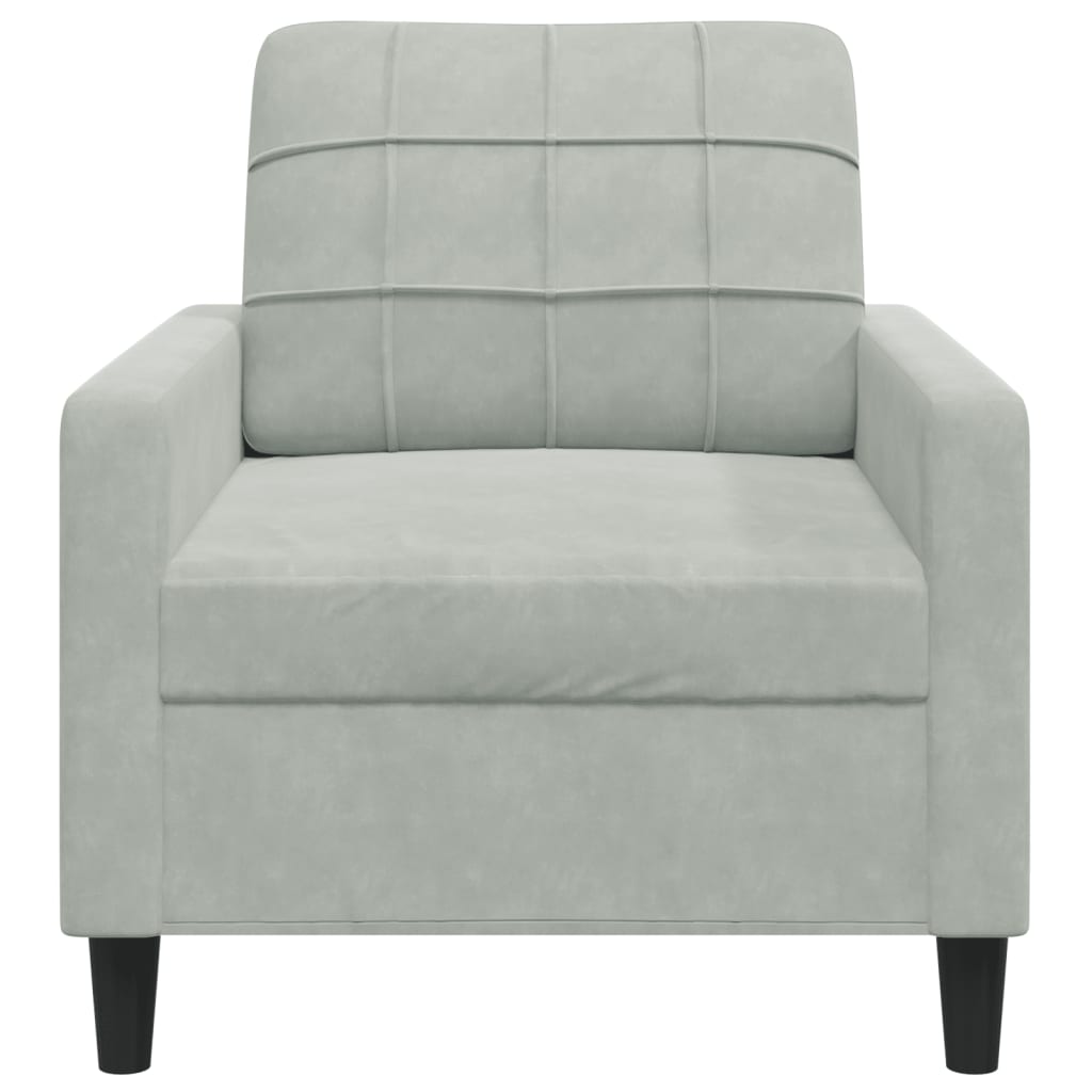 vidaXL Fotel, jasnoszary, 60 cm, obity aksamitem