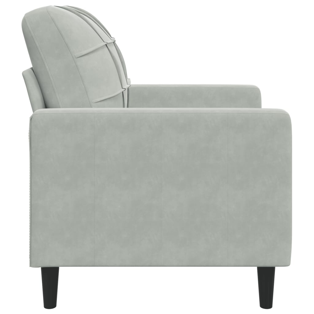 vidaXL Fotel, jasnoszary, 60 cm, obity aksamitem