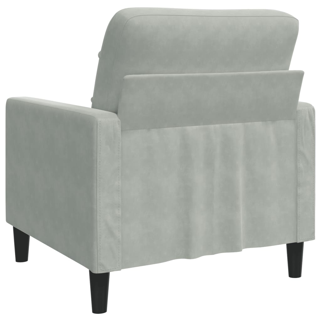 vidaXL Fotel, jasnoszary, 60 cm, obity aksamitem