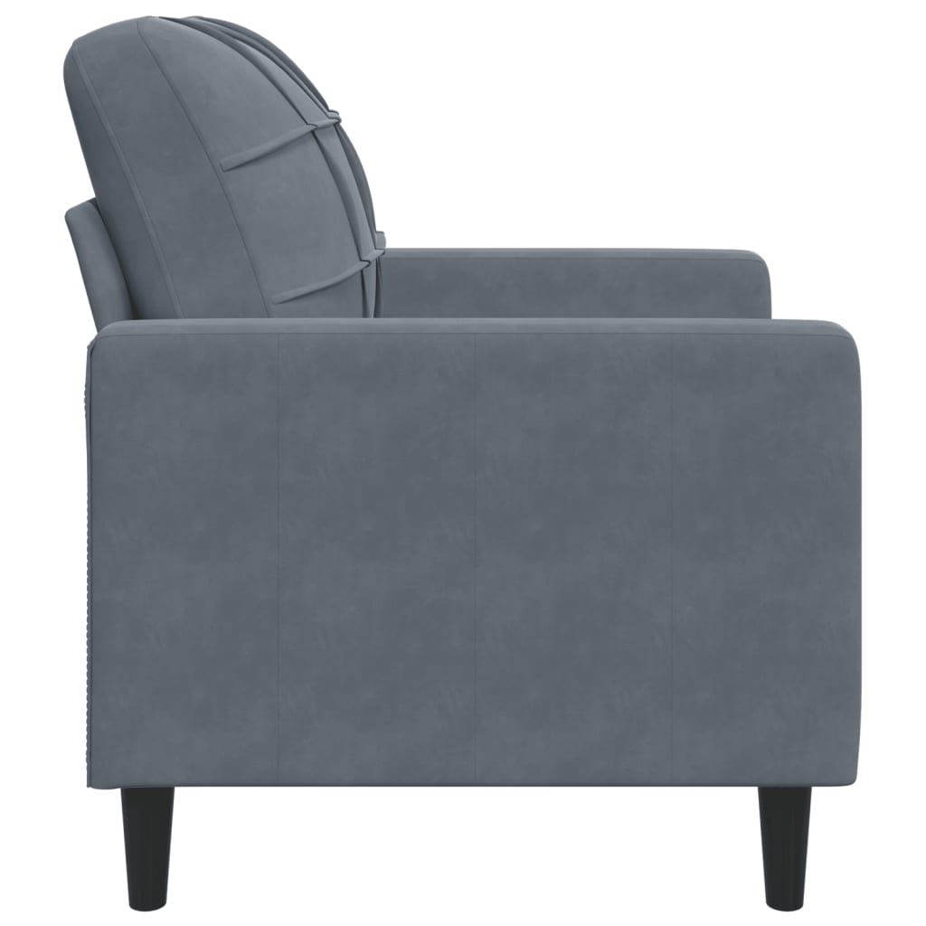 vidaXL Fotel, ciemnoszary, 60 cm, obity aksamitem
