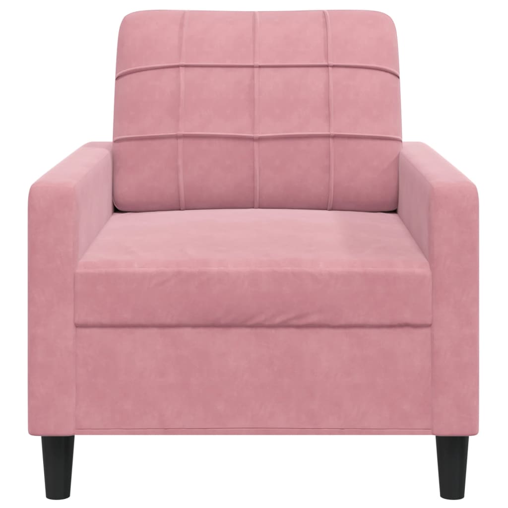 vidaXL Fotel, różowy, 60 cm, obity aksamitem