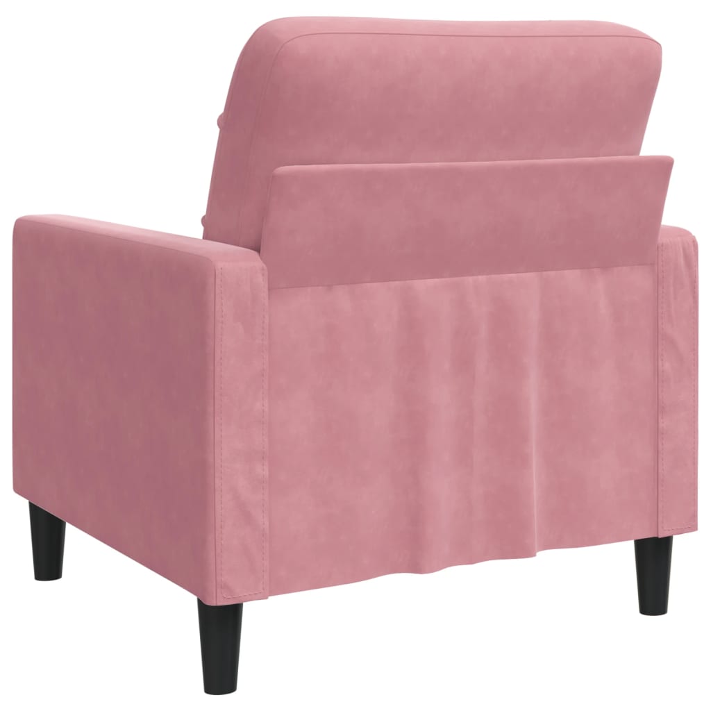 vidaXL Fotel, różowy, 60 cm, obity aksamitem