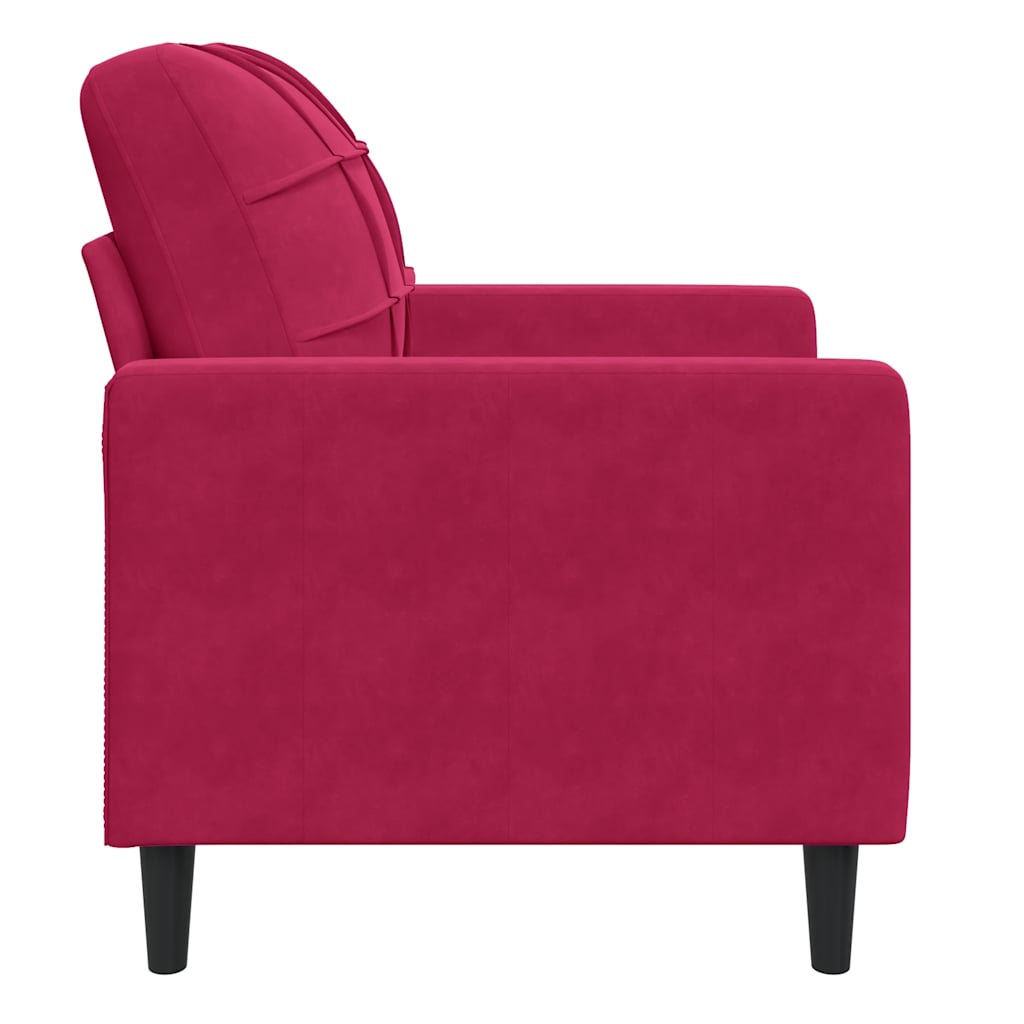 vidaXL Fotel, winna czerwień, 60 cm, obity aksamitem