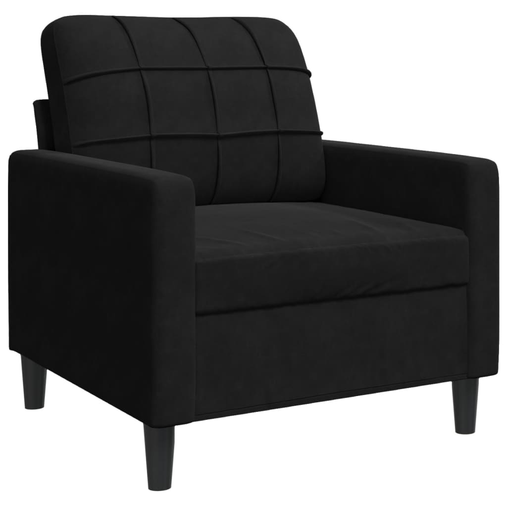 vidaXL Fotel, czarny, 60 cm, obity aksamitem