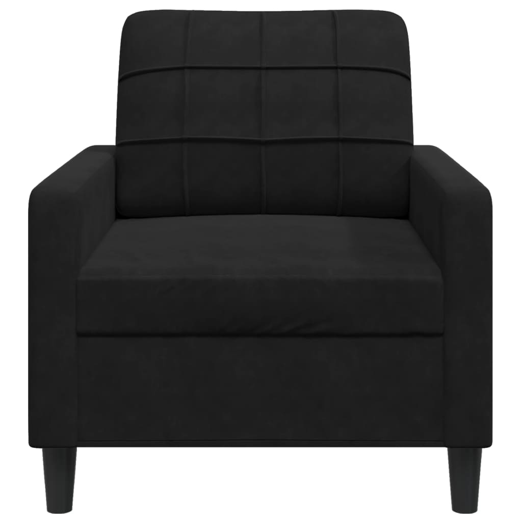 vidaXL Fotel, czarny, 60 cm, obity aksamitem