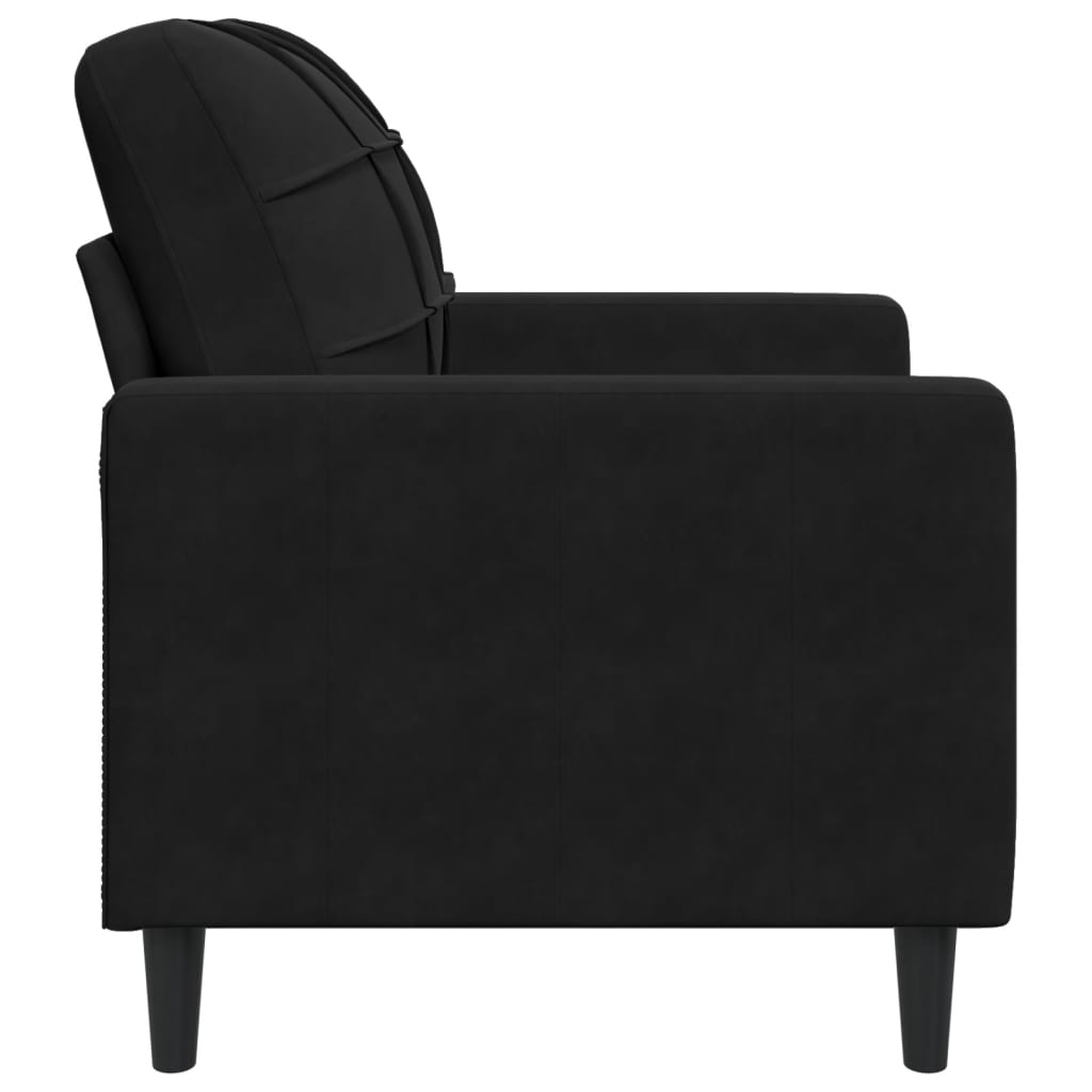 vidaXL Fotel, czarny, 60 cm, obity aksamitem
