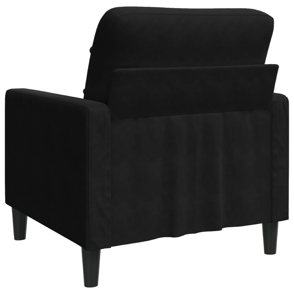 vidaXL Fotel, czarny, 60 cm, obity aksamitem