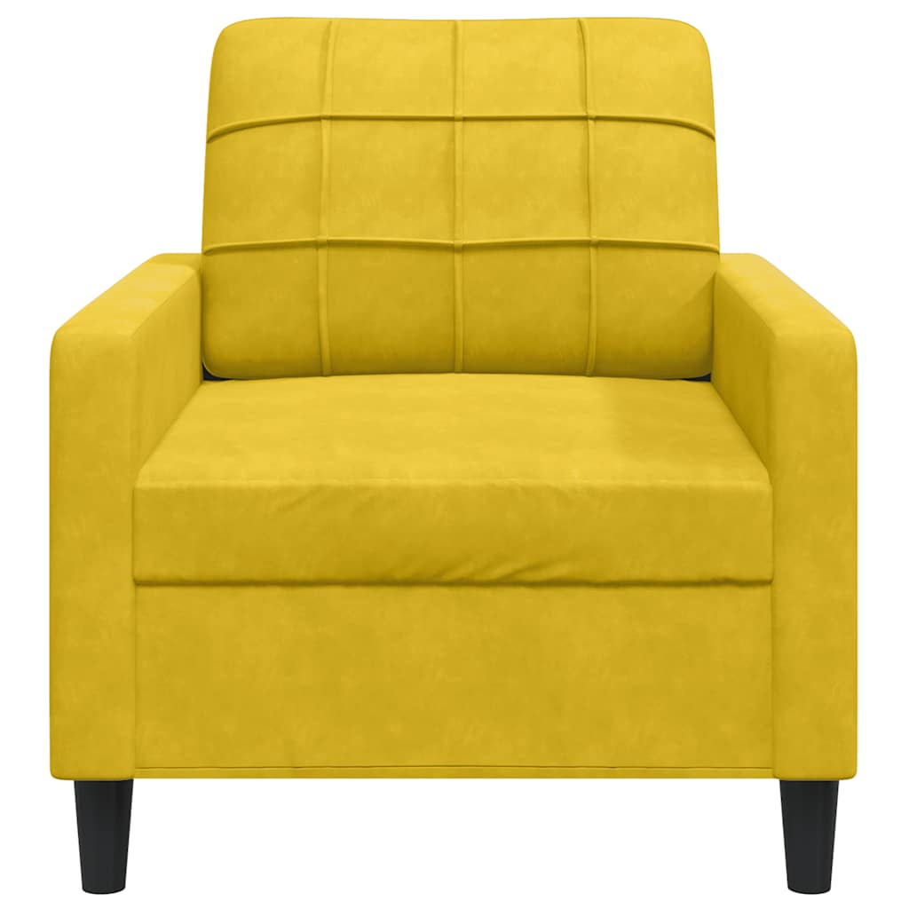 vidaXL Fotel, żółty, 60 cm, obity aksamitem
