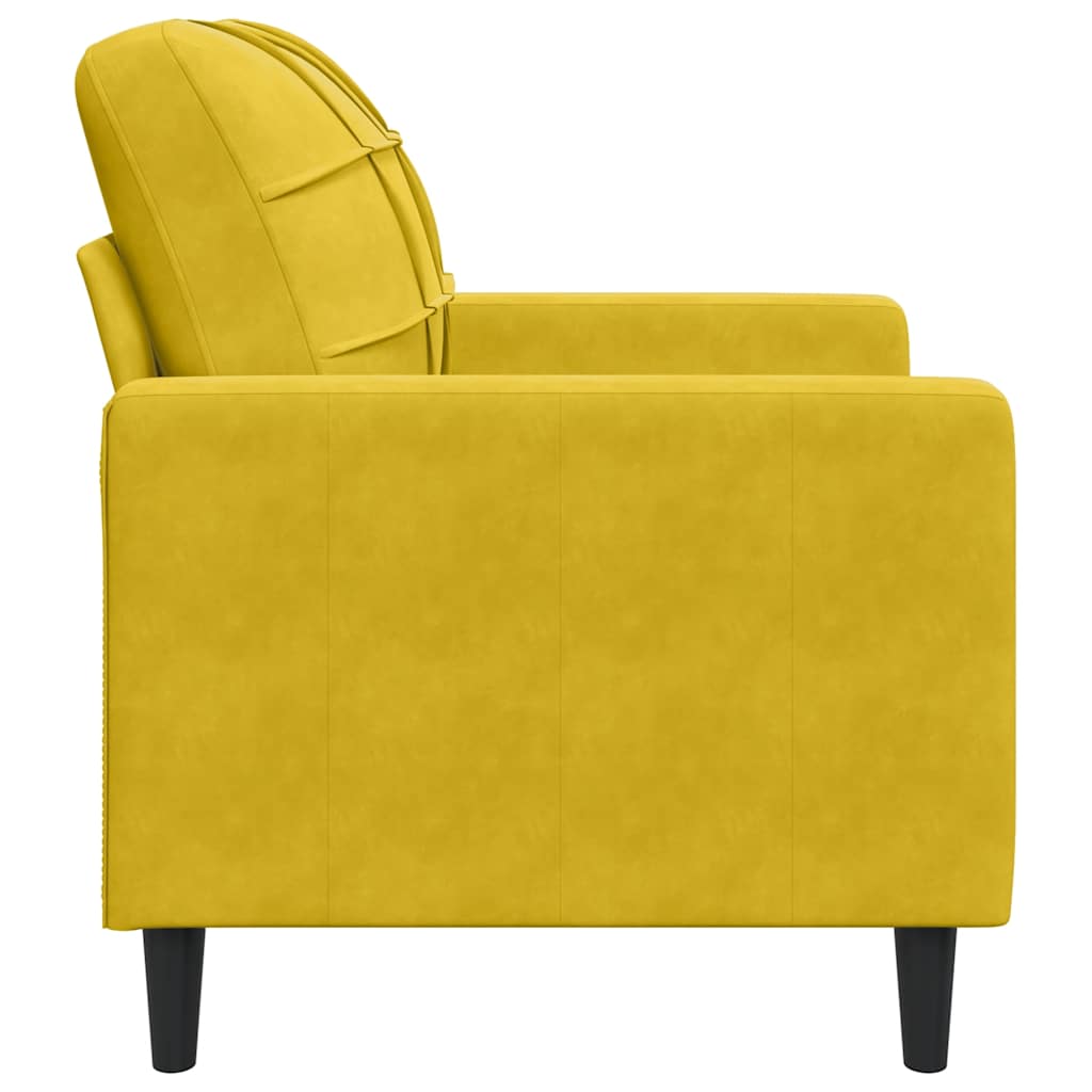 vidaXL Fotel, żółty, 60 cm, obity aksamitem